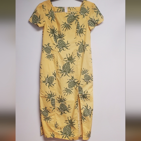 Jade Fashion Made in Hawaii  Yellow Pineapple Maxi Dress XL - Picture 2 of 9